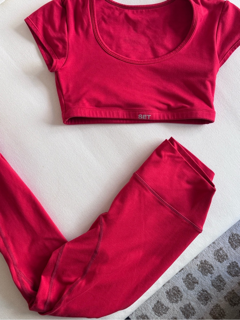 SET Active Bright Red Crop Top & Leggings Set